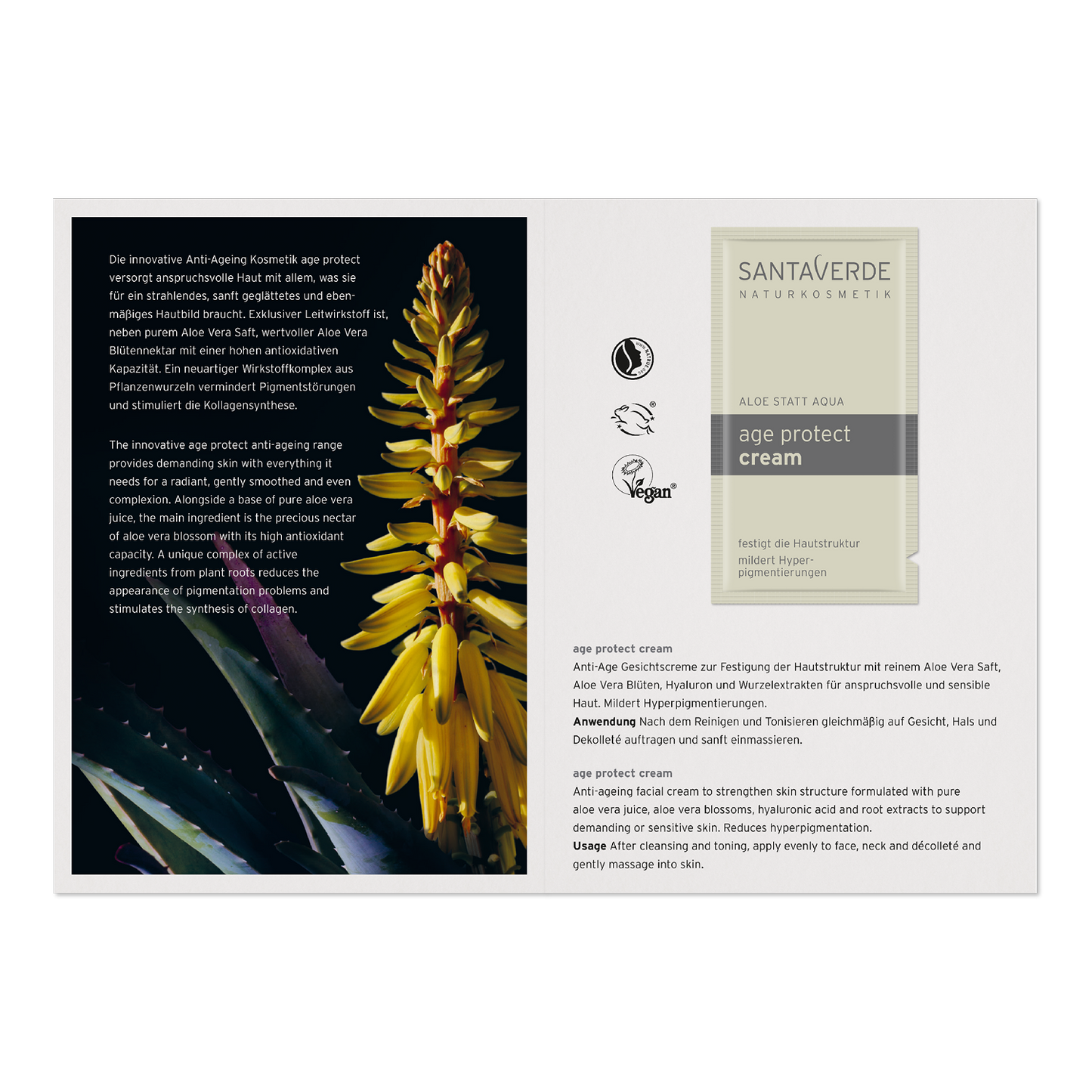 Sampel Santaverde Aloe Vera Age Protect cream, vananemisvastane näokreem