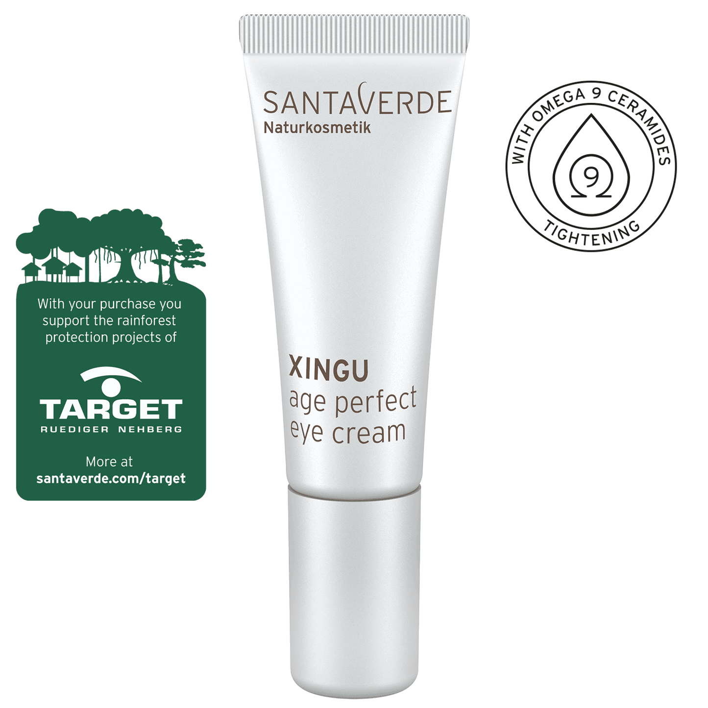 Santaverde XINGU age perfect eye cream, vananemisvastane silmakreem on kortse ja tumedaid rõngaid vähendav
